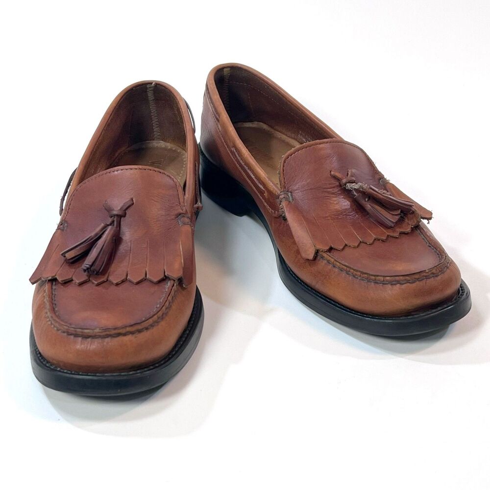 Bass Weejuns Loafers Shoes Mens Sz 10.5 M Brown Leather Tassel Kilte Casual